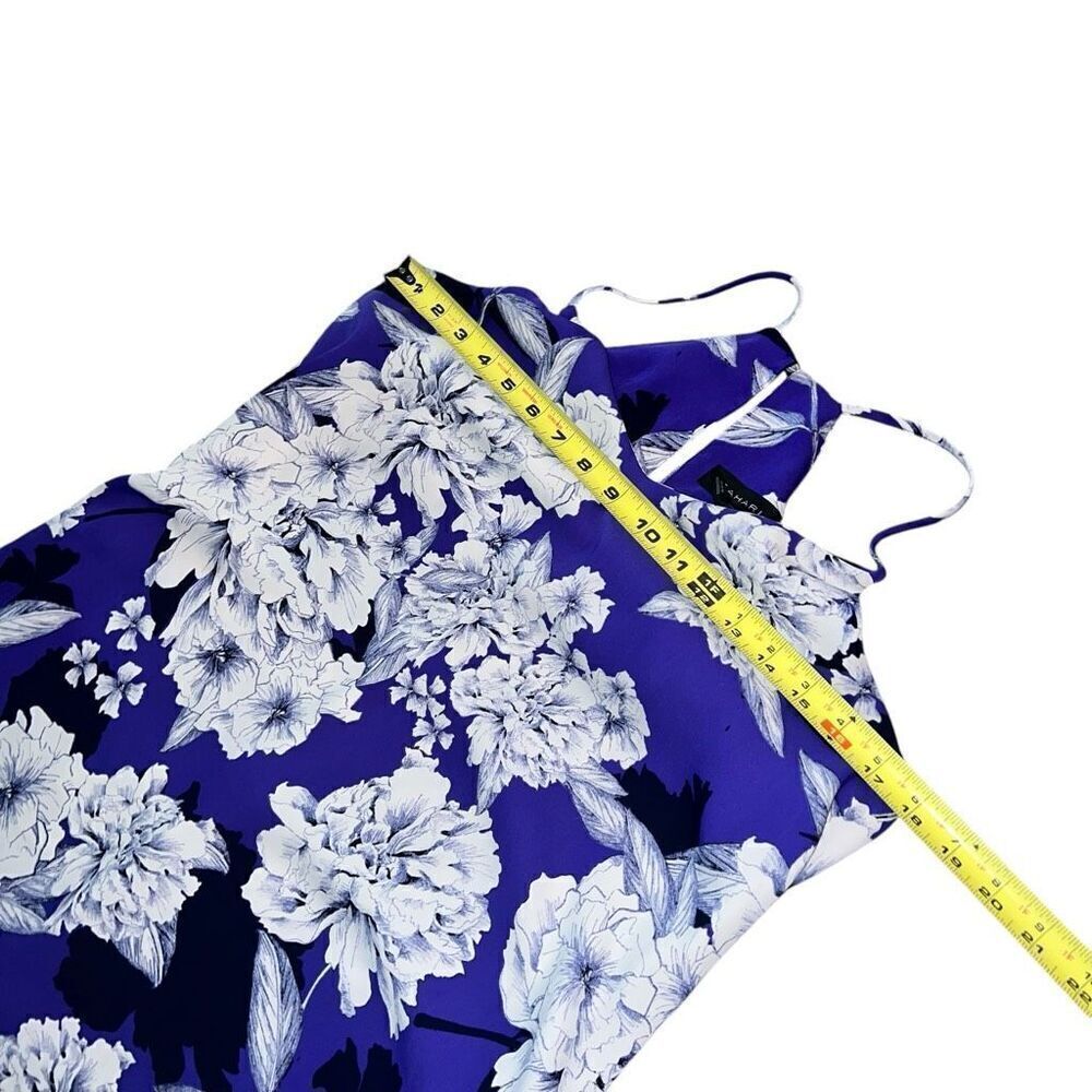 TAHARI Blue Floral Sleeveless Maxi Dress Size S - Picture 6 of 9
